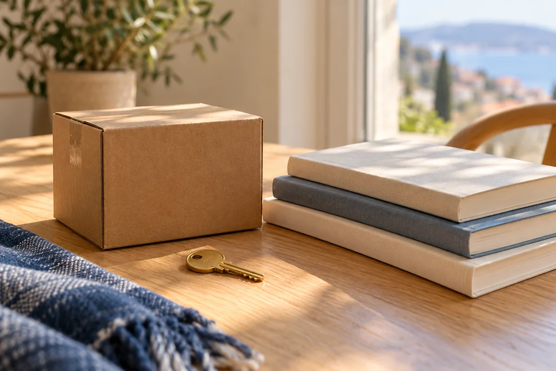 Libros, una llave y una caja · ambientación